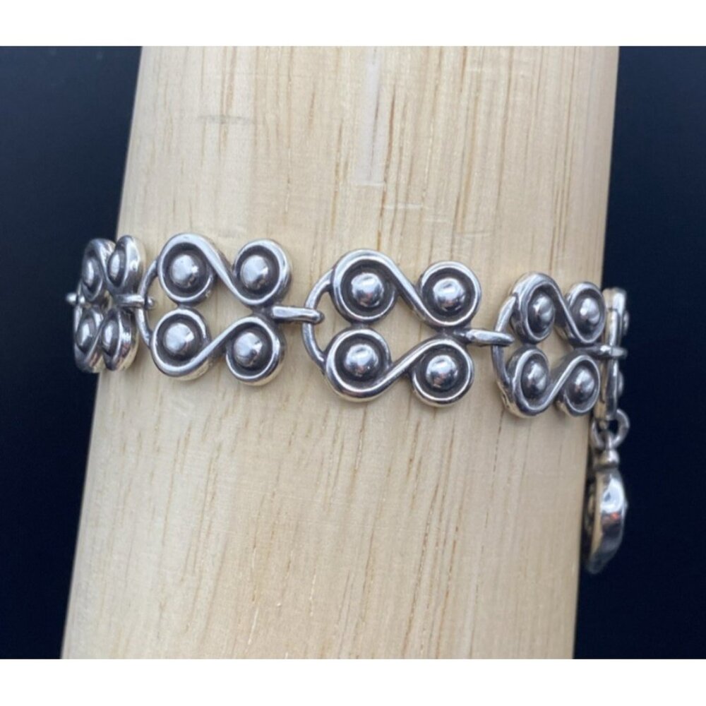 Signed Brighton Taos Heart  Bracelet Silver Plate Retired 7.5" Southwestern - Picture 10 of 11